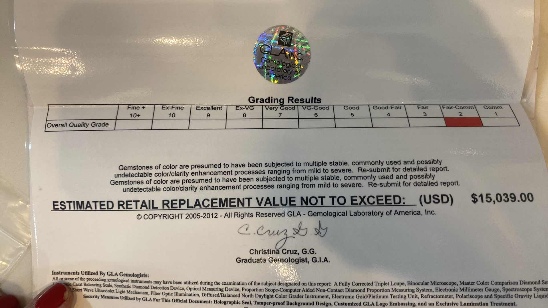 Photo 1 of GREEN BERYL PEAR FACETED 578.46 cts GEMSTONE GLA CERTIFIED 112012