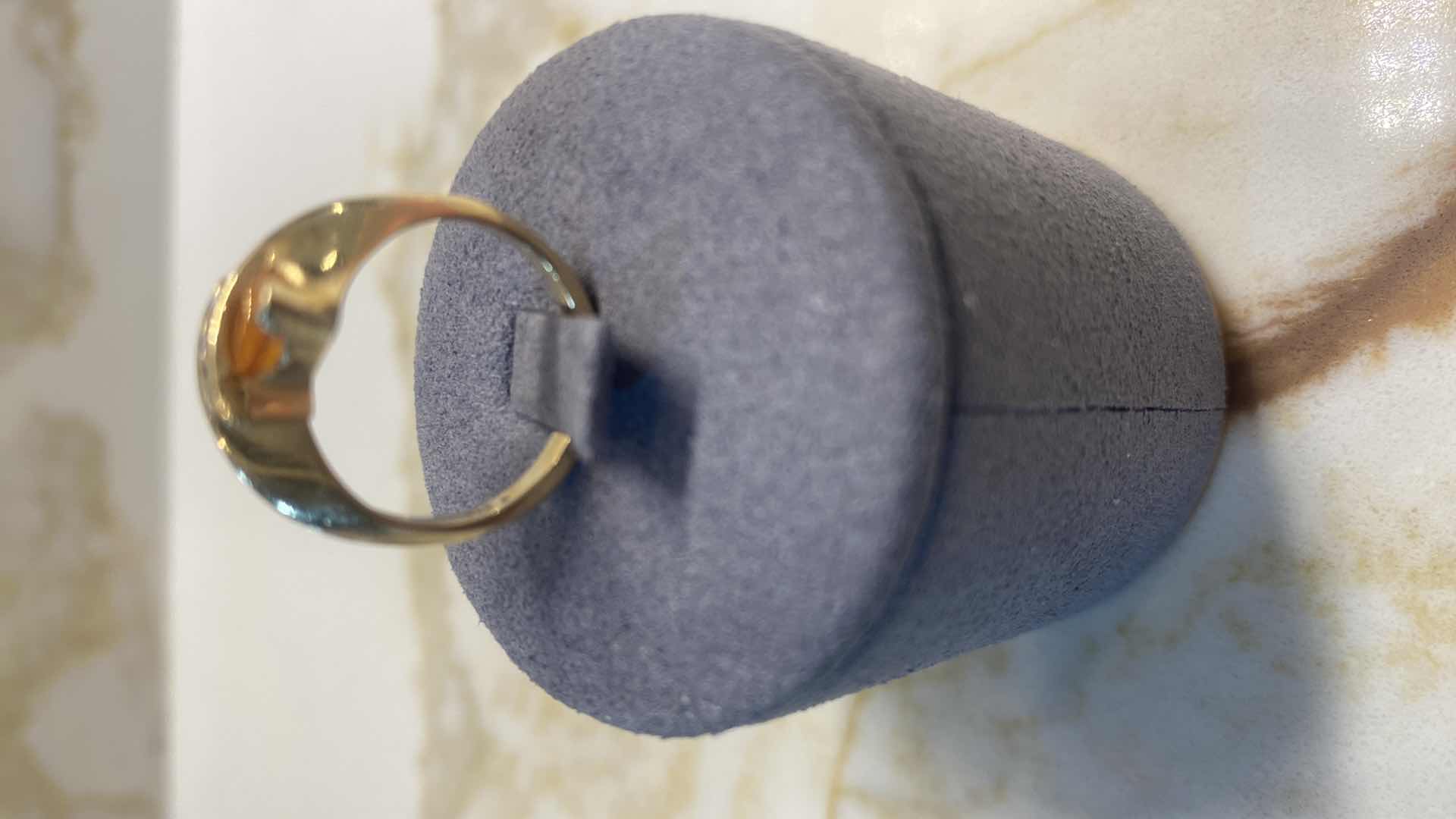 Photo 4 of 14K GOLD RING WITH DIAMONDS & GOLDEN TOURMALINE SIZE 4-4.25, 3.2 GRAMS