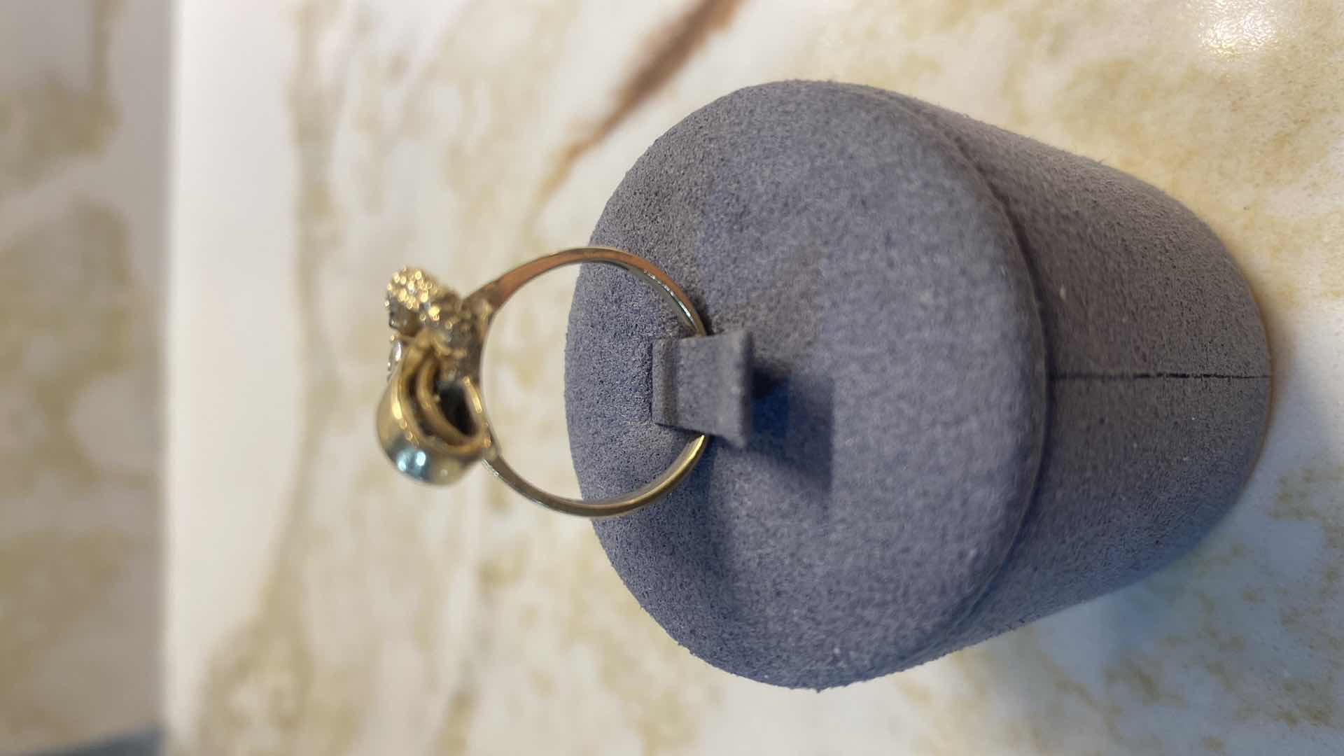 Photo 4 of 14K GOLD RING WITH DIAMONDS, SAPPHIRE & RUBY SIZE 5, 4.4 GRAMS