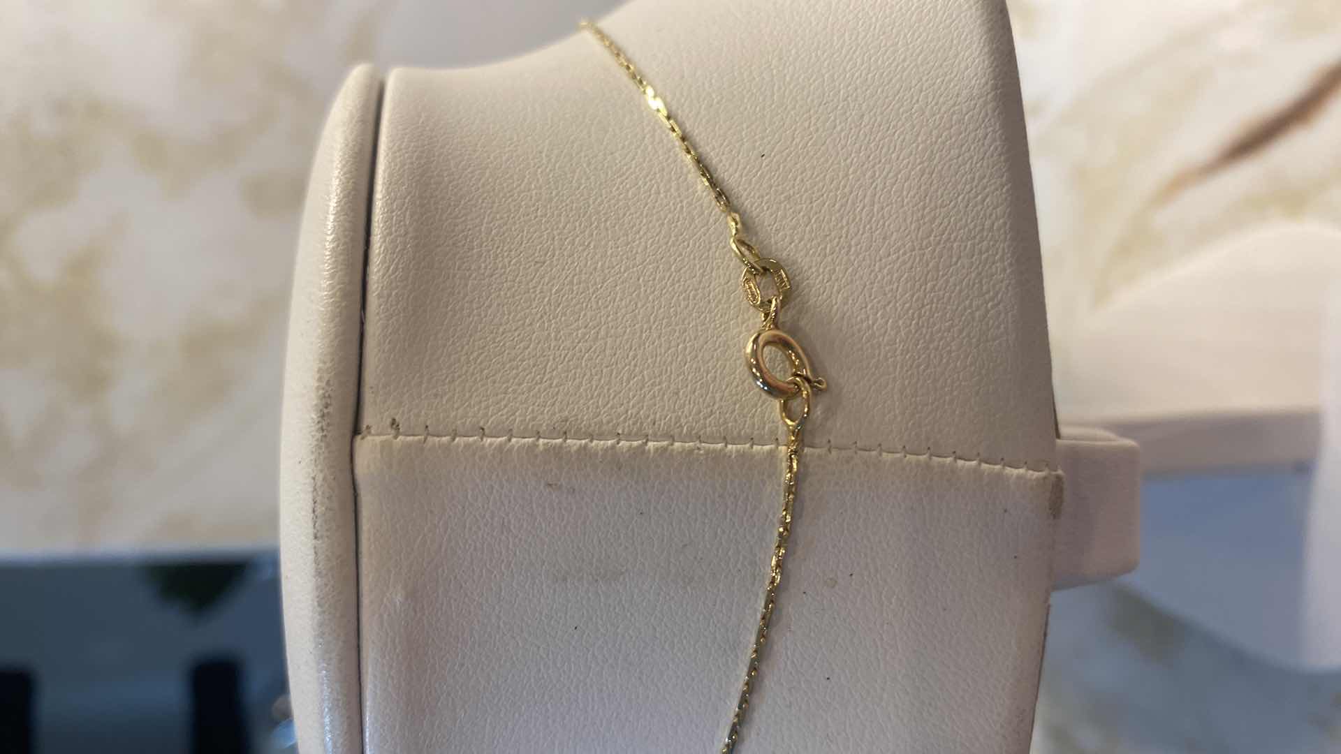 Photo 1 of 14K GOLD 15” CHAIN & PENDANT W/ RUBY, SAPPHIRE & EMERALD 3.5 GRAMS