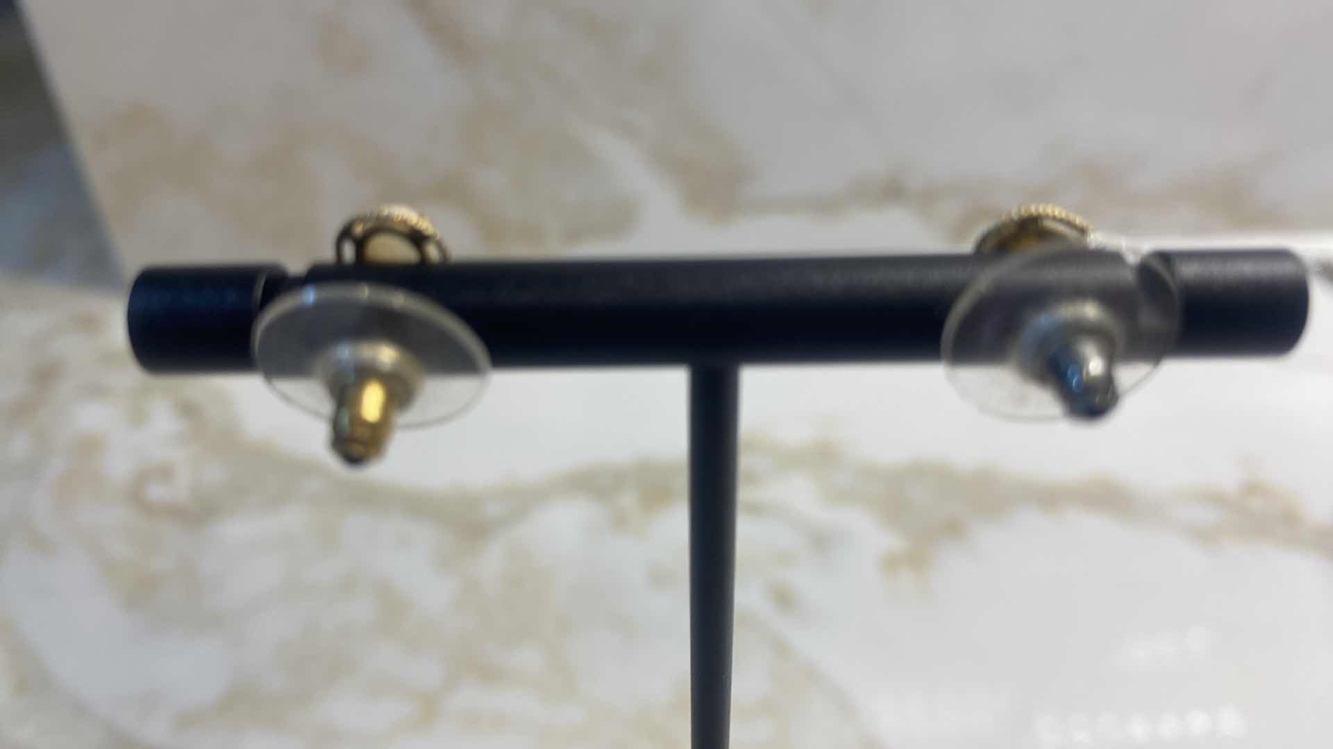 Photo 3 of 14K GOLD EARRINGS WITH OPALS 1.0 GRAMS