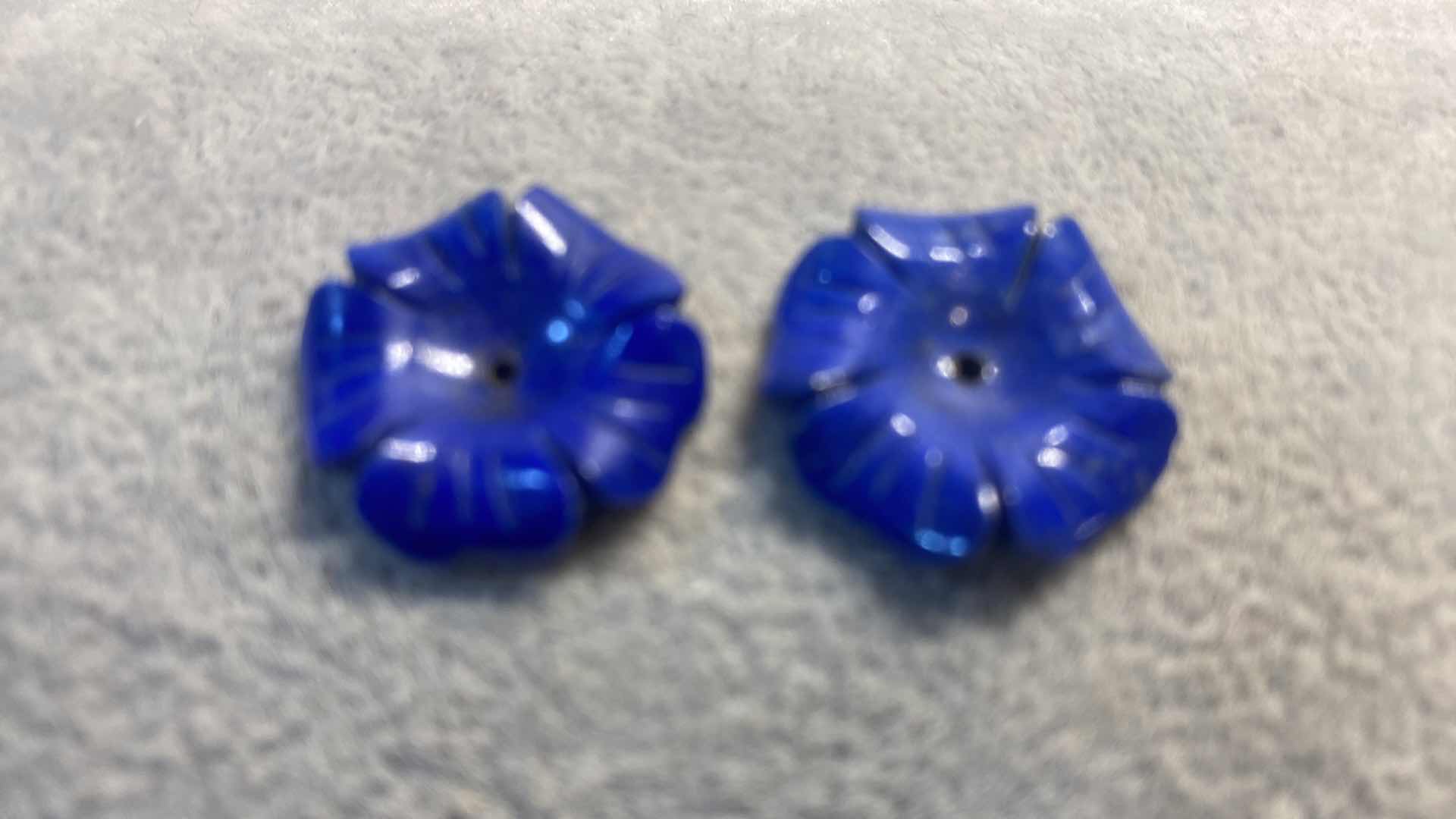 Photo 1 of LAPIS LAZULI EARRING JACKETS 3.1 GRAMS