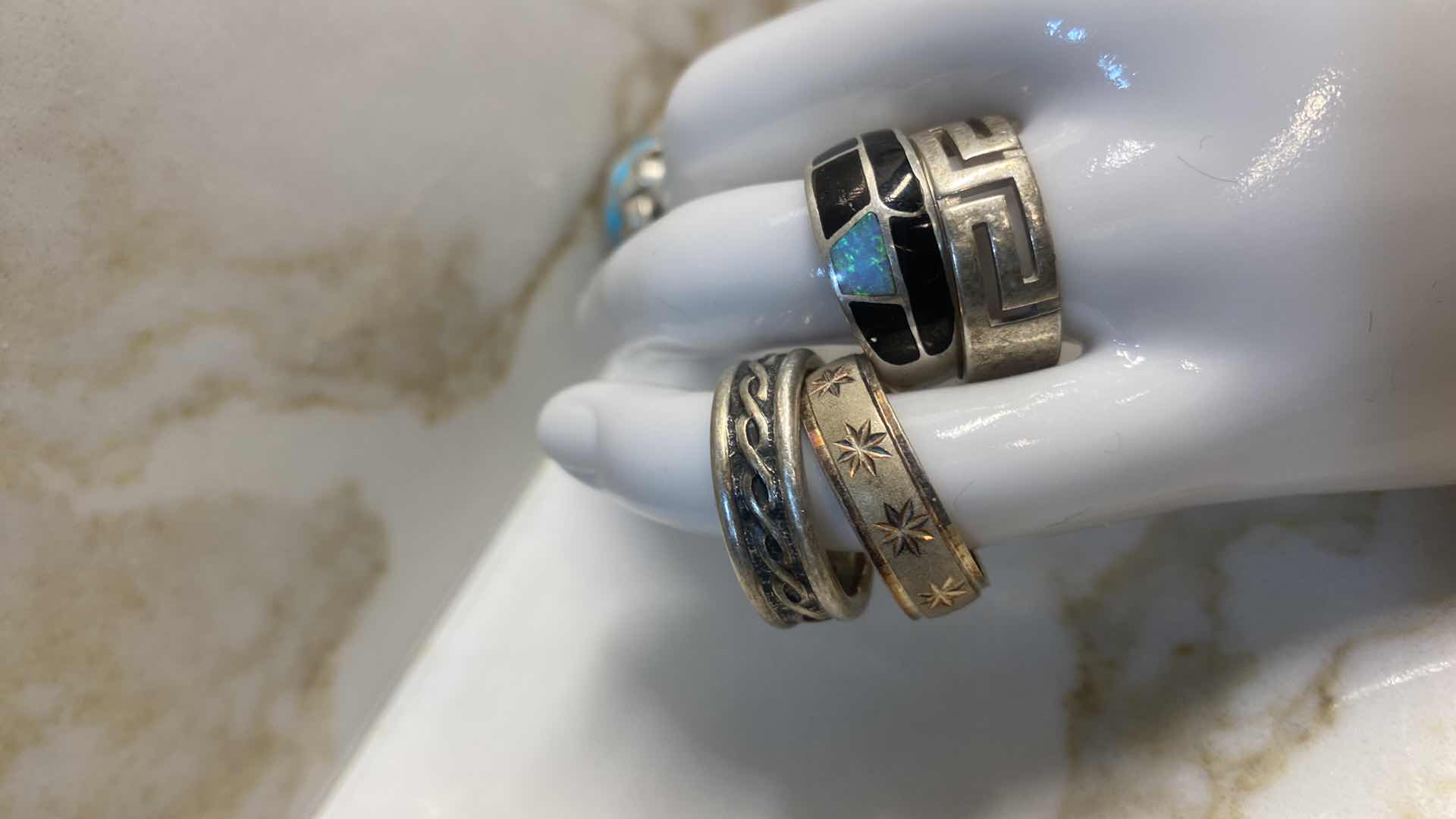Photo 1 of 10-STERLING & 925 SILVER RING BANDS 