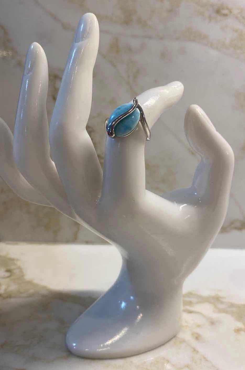 Photo 1 of SILVER 925 RING WITH JADE SIZE 5