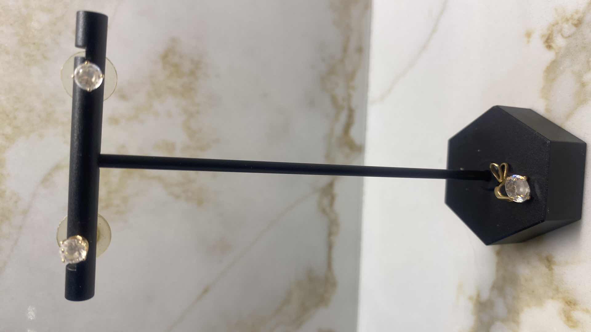 Photo 1 of COSTUME JEWELRY- 4 RINGS 1 PENDANT 1 PAIR EARRINGS