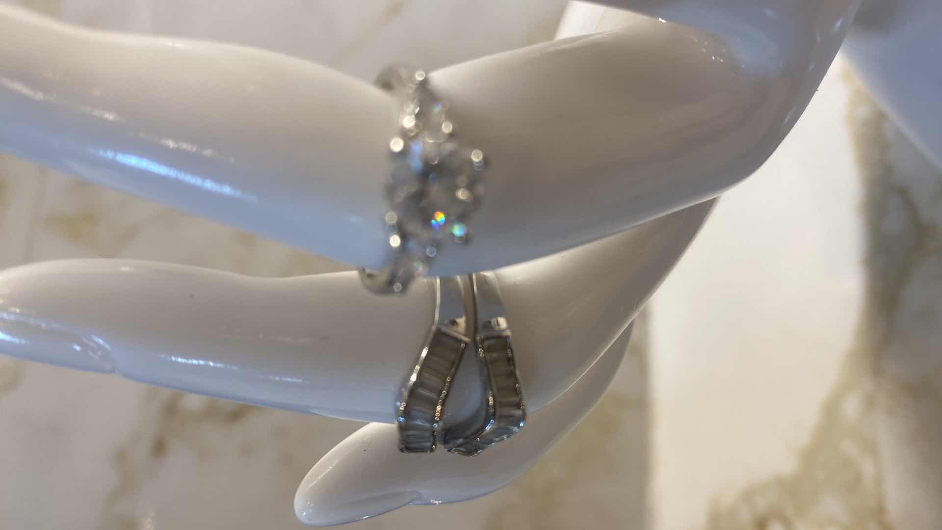 Photo 1 of COSTUME JEWELRY- 4 RINGS 1 PENDANT 1 PAIR EARRINGS