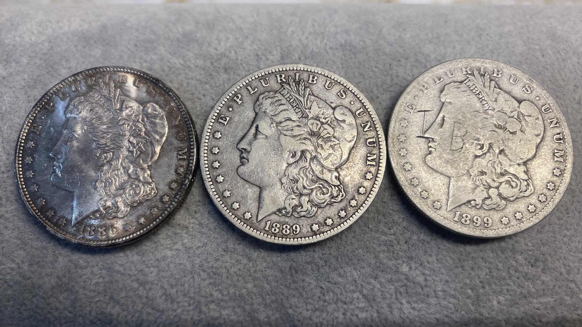 Photo 1 of 3-SILVER MORGAN DOLLARS FROM THE 1800’s