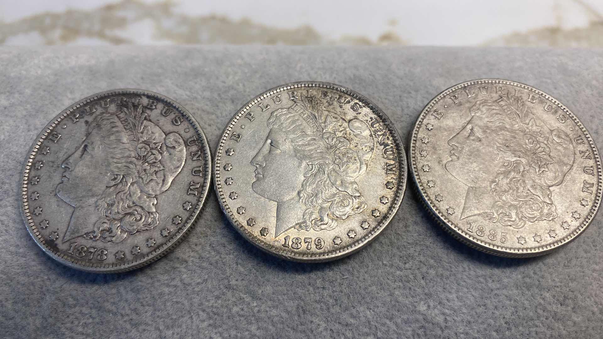 Photo 1 of 3-SILVER MORGAN DOLLARS FROM THE 1800’s
