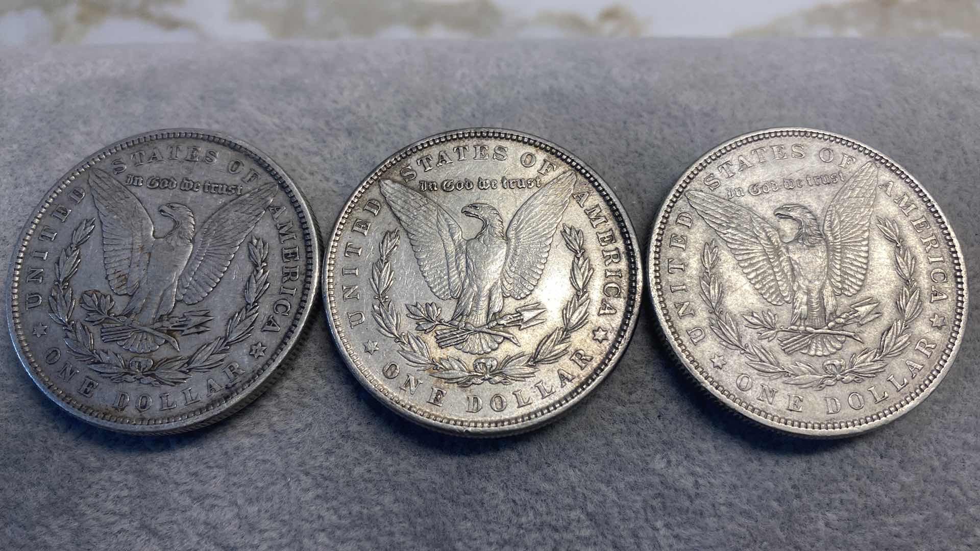 Photo 1 of 3-SILVER MORGAN DOLLARS FROM THE 1800’s