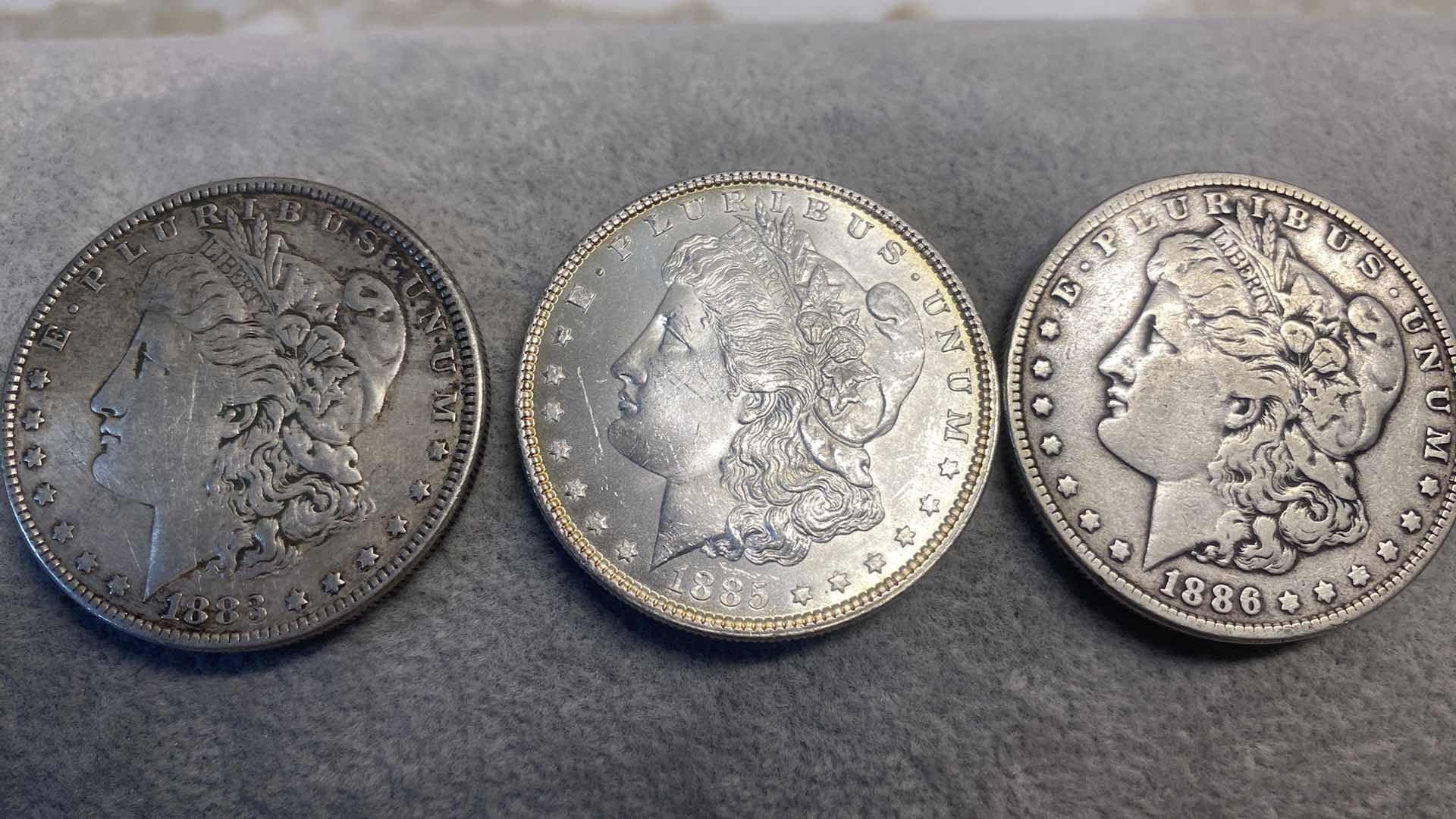 Photo 1 of 3-SILVER MORGAN DOLLARS FROM THE 1800’s
