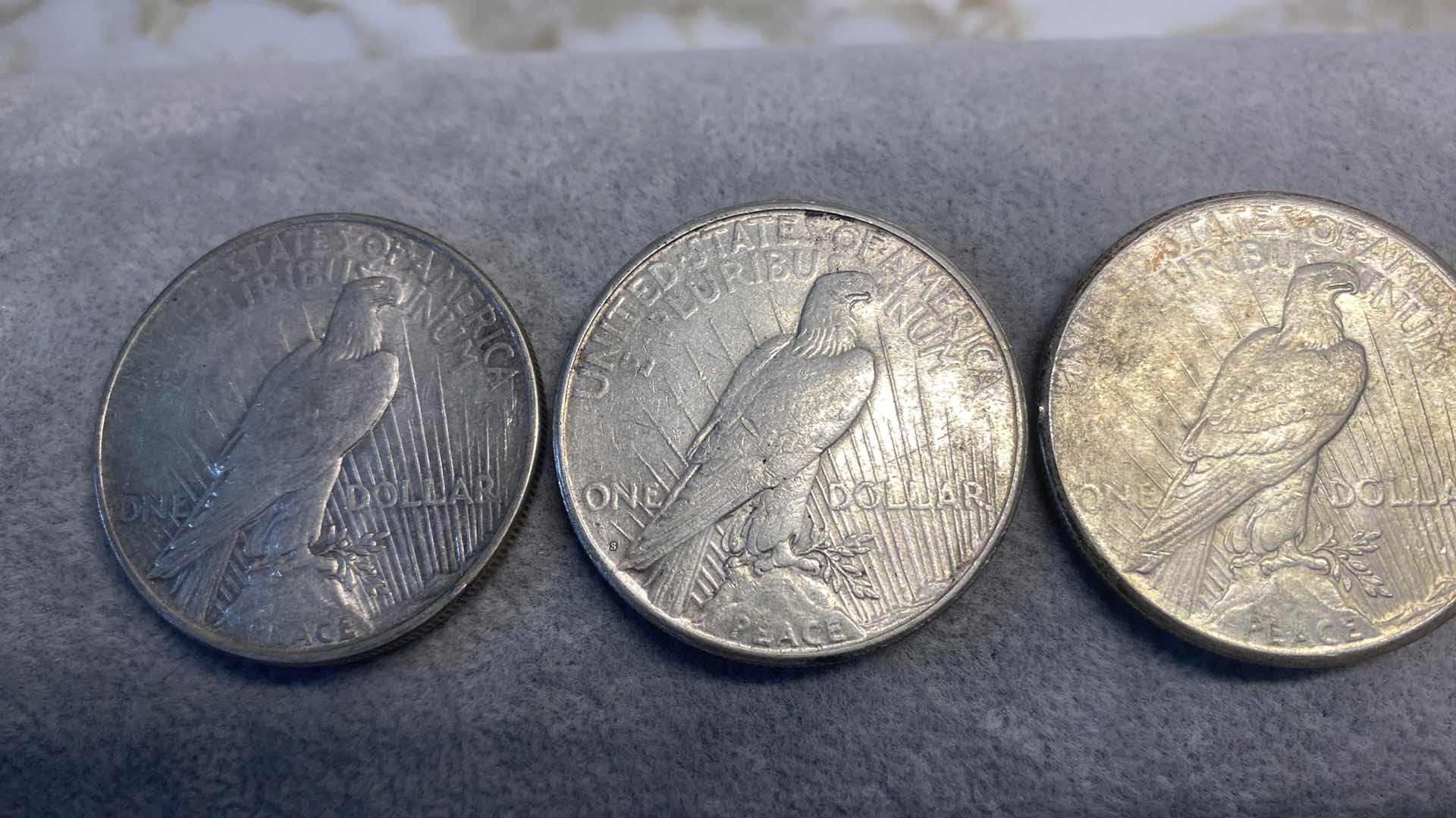 Photo 1 of 3-PEACE SILVER DOLLARS FROM EARLY 1900’s