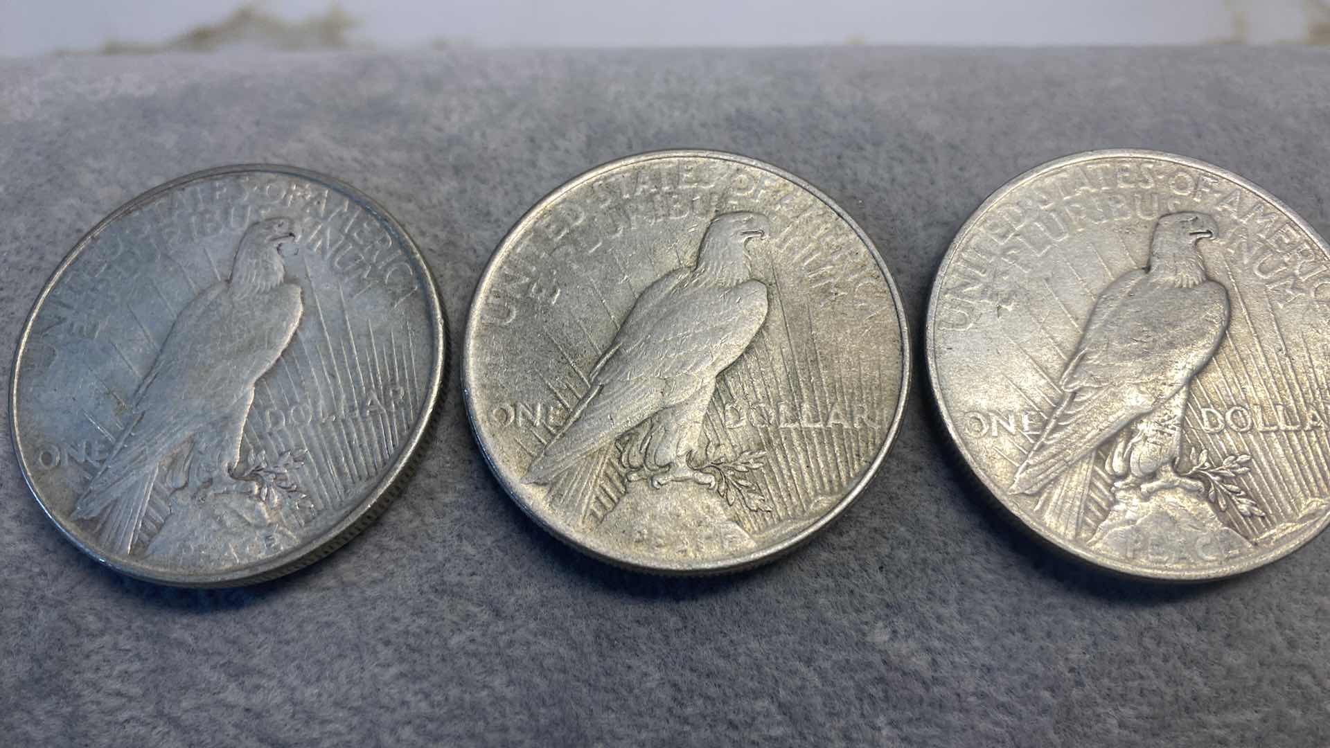 Photo 1 of 3-PEACE SILVER DOLLARS FROM EARLY 1900’s