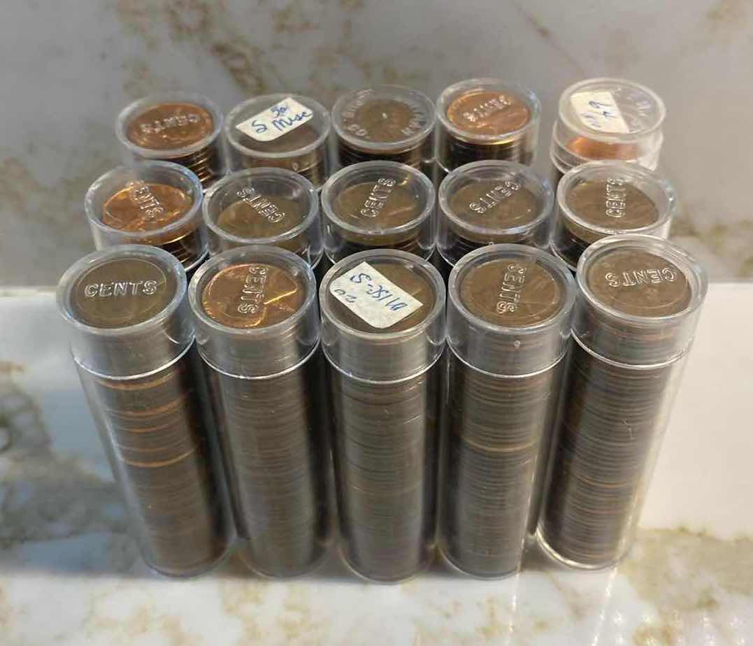 Photo 1 of 15-TUBES OF OLD PENNIES 1900’s