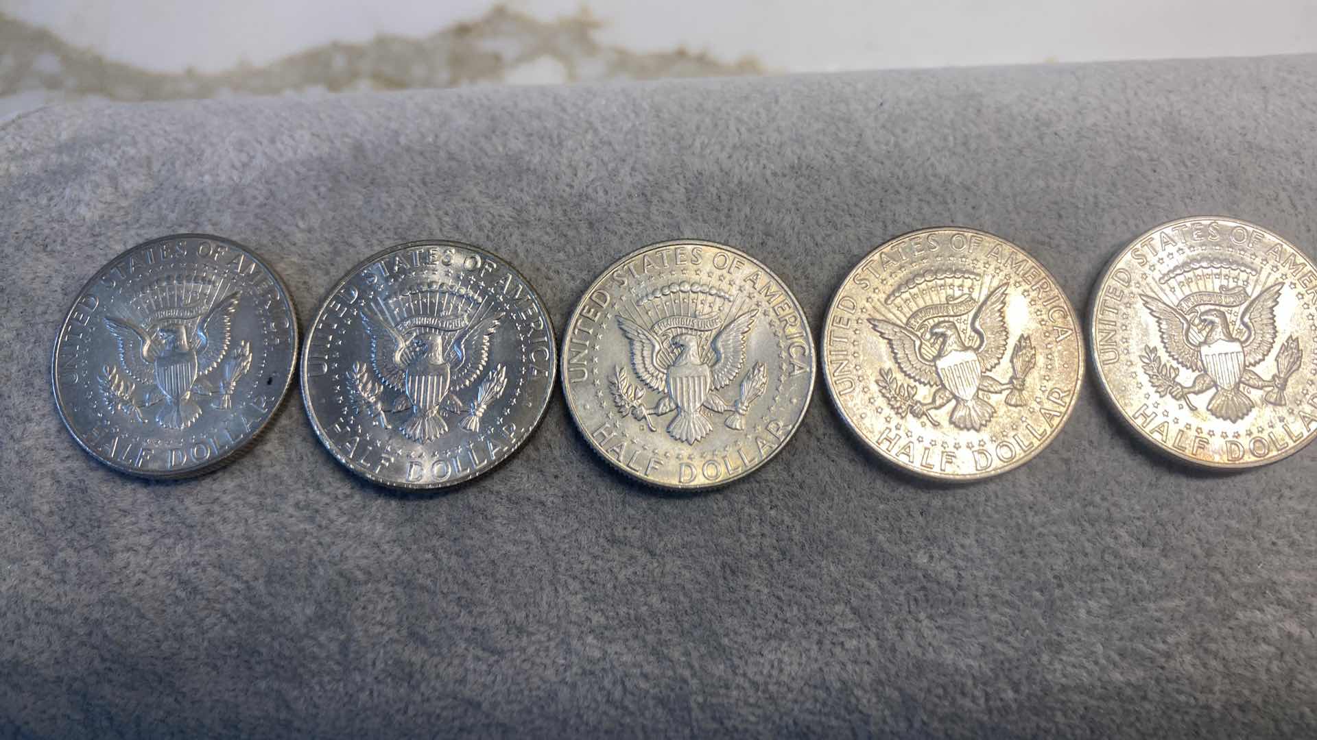 Photo 1 of 5- 90% SILVER 1964 KENNEDY HALVES DOLLARS