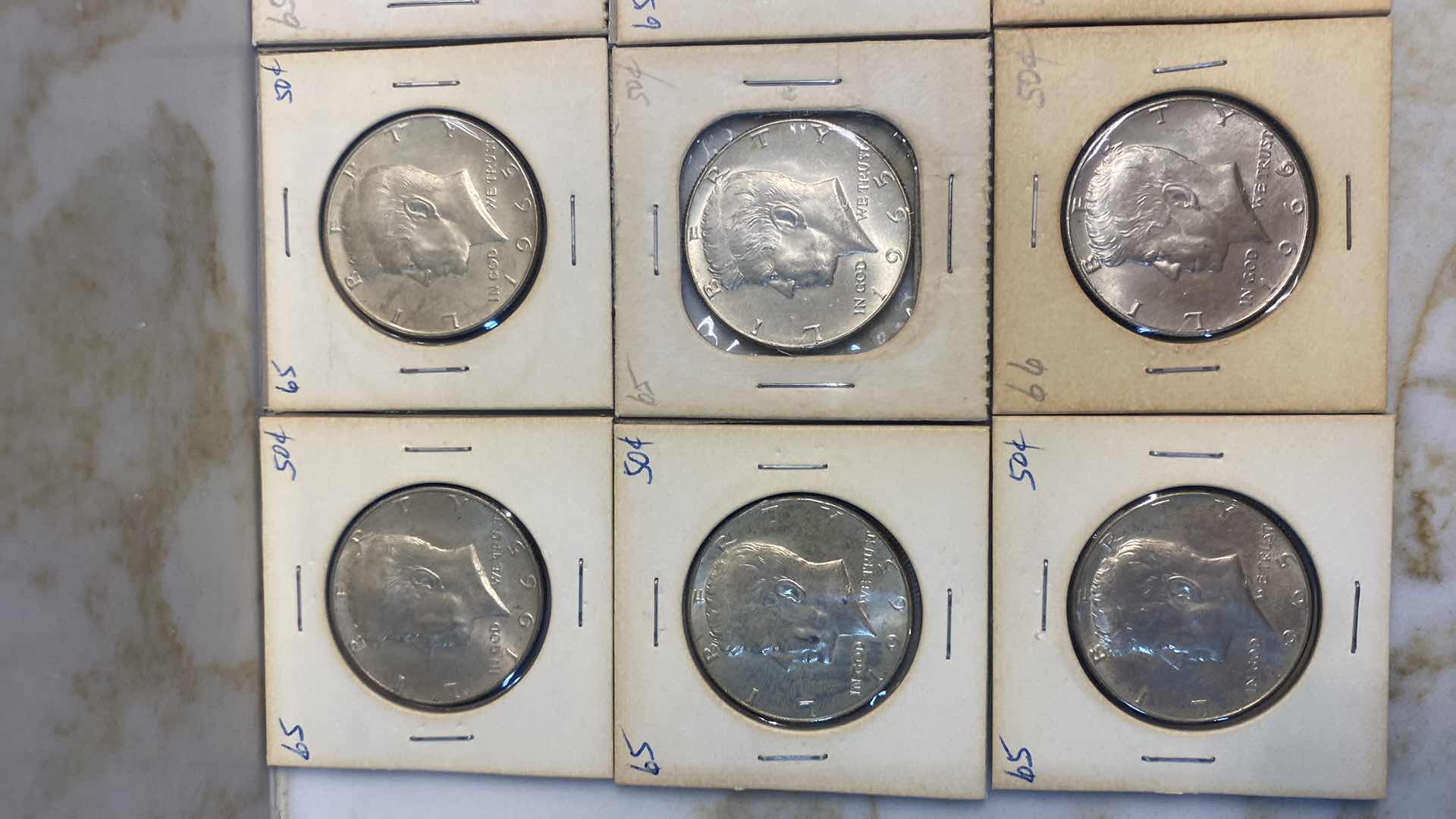 Photo 1 of 15 - 40% SILVER 1965-1967 KENNEDY HALVES DOLLARS