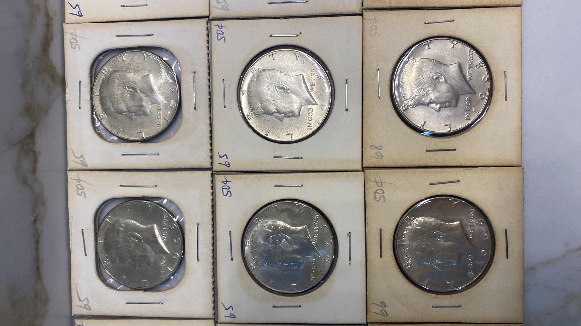 Photo 1 of 15 - 40% SILVER 1965-1967 KENNEDY HALVES DOLLARS
