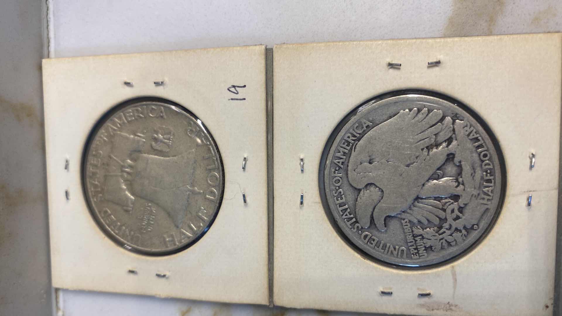 Photo 1 of 4-HALF DOLLARS 90% SILVER  1943 & 1963 IN CARDBOARD & 2 1964 KENNEDY IN PLASTIC TUBE
