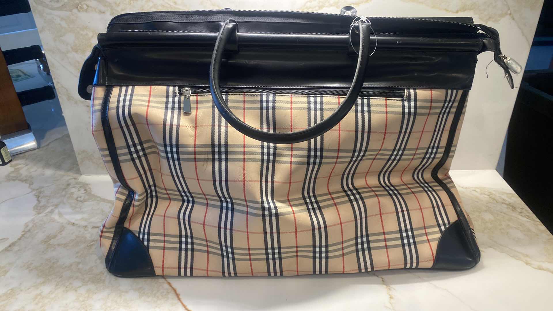 Photo 4 of NWT BURBERRY BLUE LABEL FABRIC WITH STRAP LARGE TOTE/CARRY ON 20” x 9” H 13”