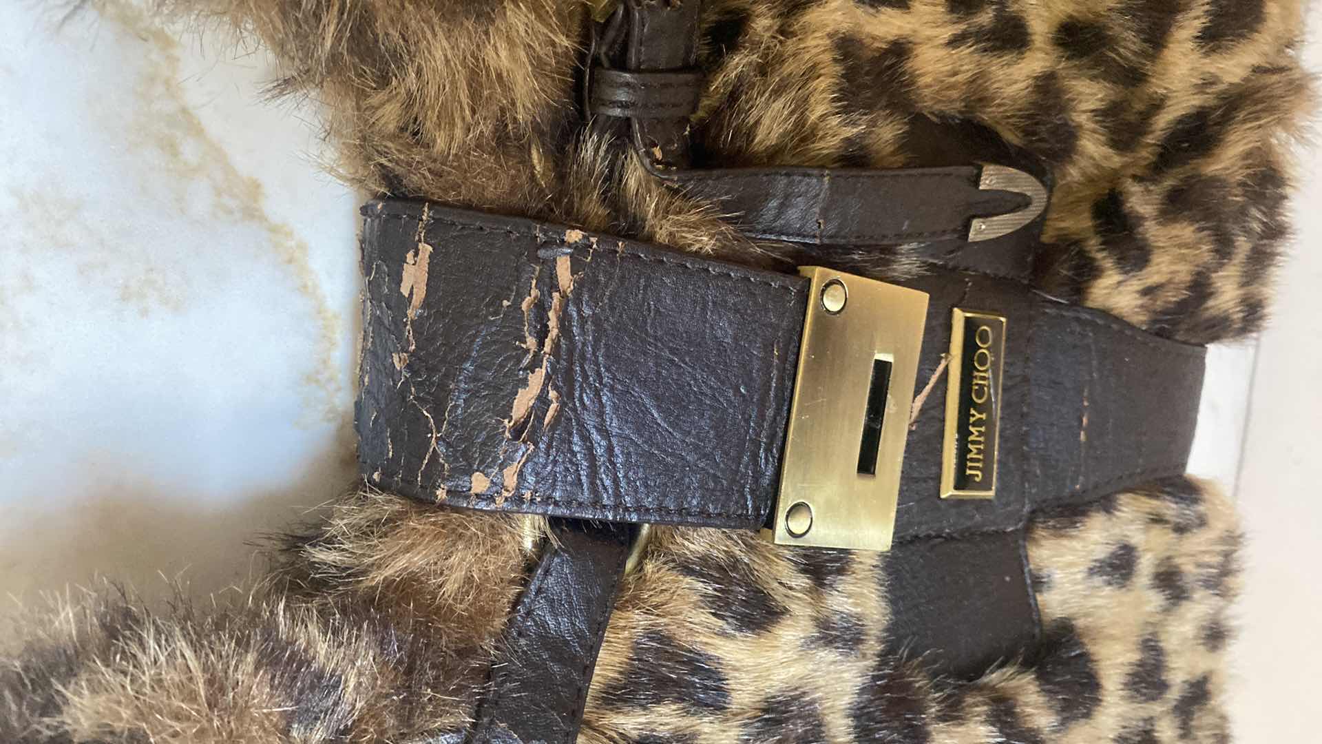 Photo 7 of 4 FAUX FUR HANDBAGS 1 BEBE (WHITE & BROWN), 1 JIMMY CHOO & 2 UNBRANDED