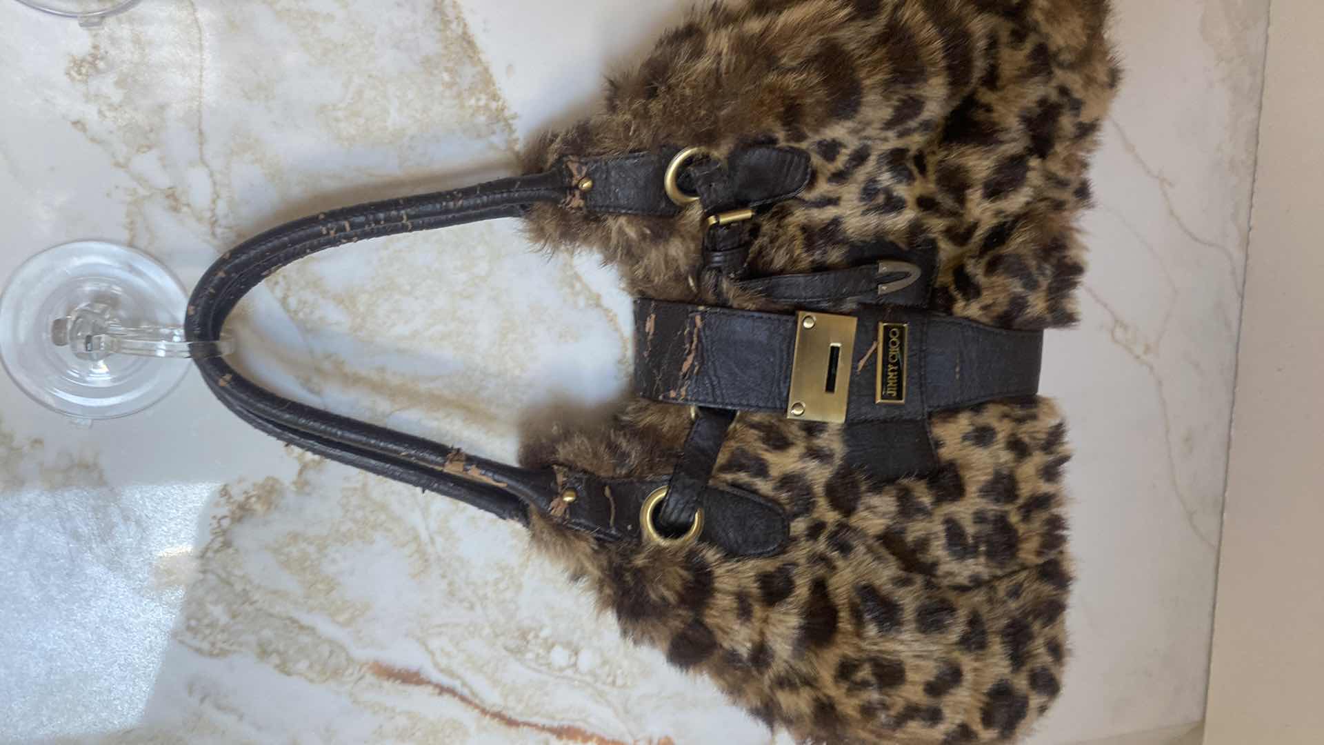 Photo 6 of 4 FAUX FUR HANDBAGS 1 BEBE (WHITE & BROWN), 1 JIMMY CHOO & 2 UNBRANDED