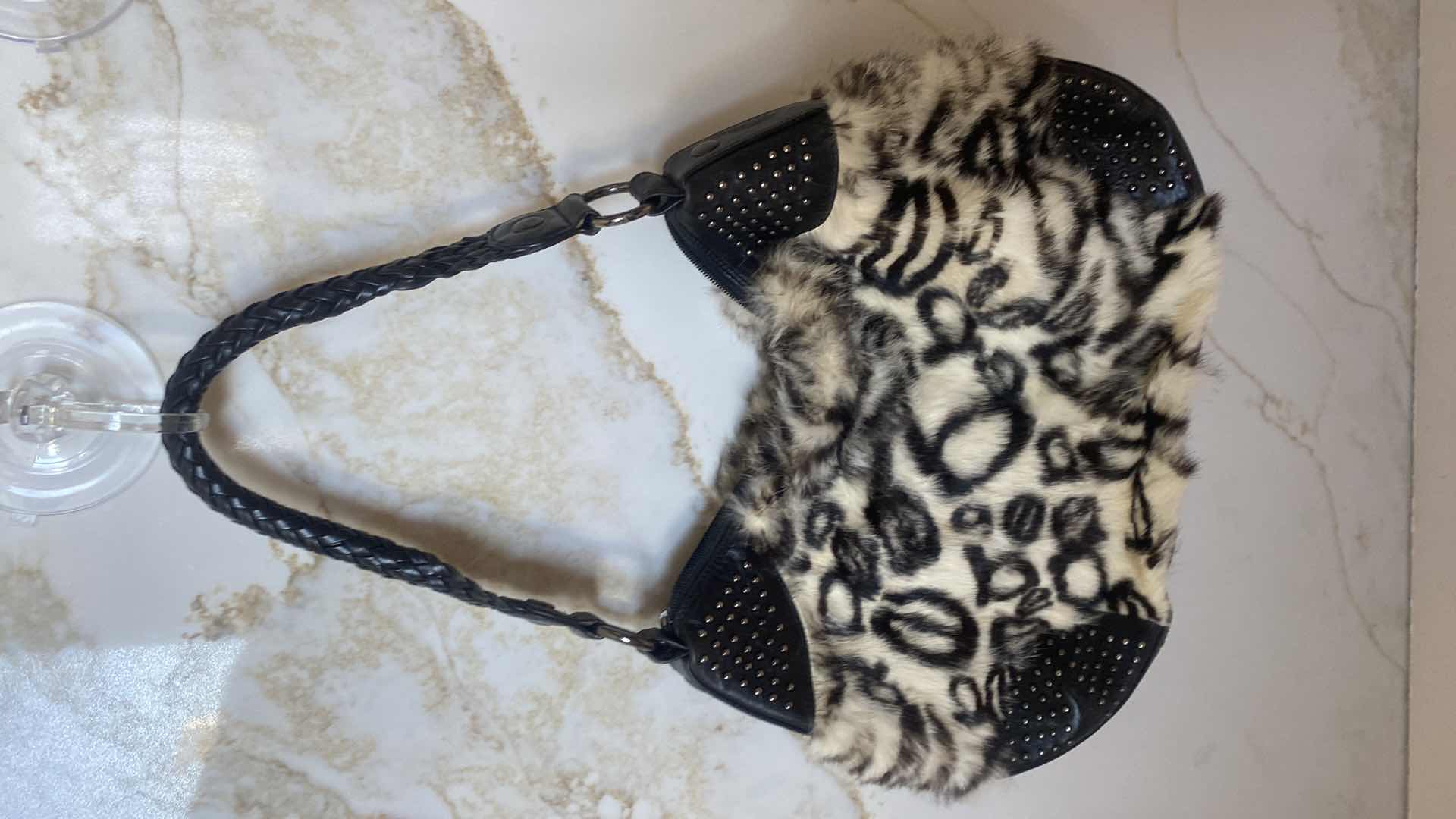 Photo 4 of 4 FAUX FUR HANDBAGS 1 BEBE (WHITE & BROWN), 1 JIMMY CHOO & 2 UNBRANDED