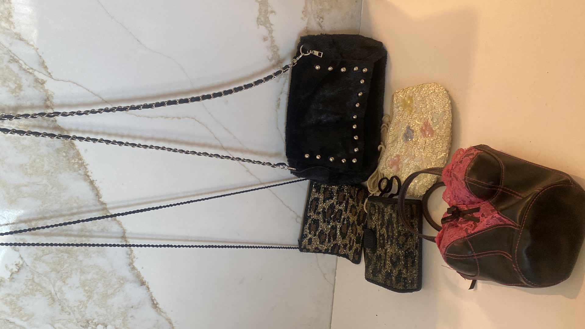 Photo 1 of 4 EVENING HANDBAGS & 1 BLACK FAUX FUR SHOULDER BAG