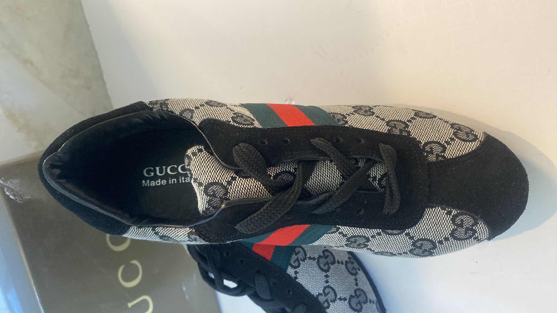 Photo 2 of NIB WOMENS GUCCI  SNEAKERS GRAY & BLACK SIZE 7