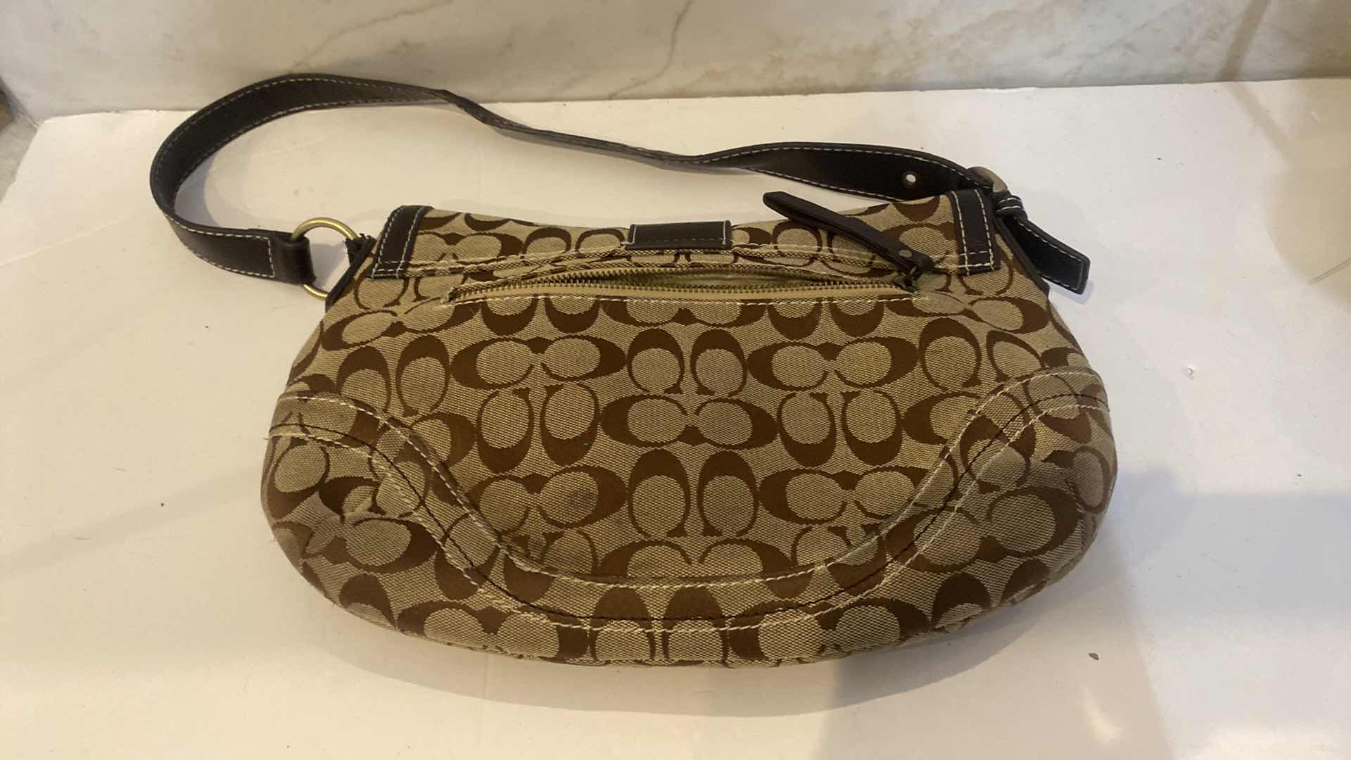 Photo 1 of COACH MONOGRAM FABRIC HANDBAG & COIN POUCH