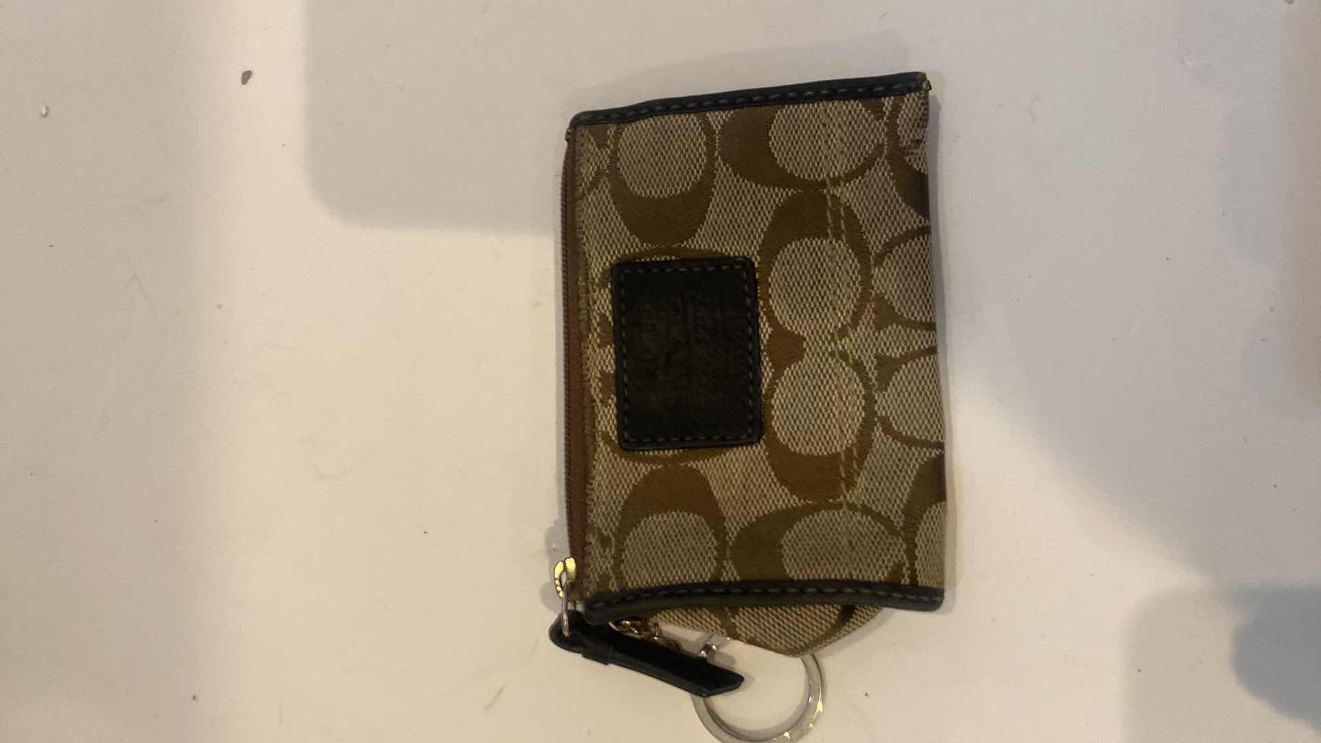Photo 1 of COACH MONOGRAM FABRIC HANDBAG & COIN POUCH