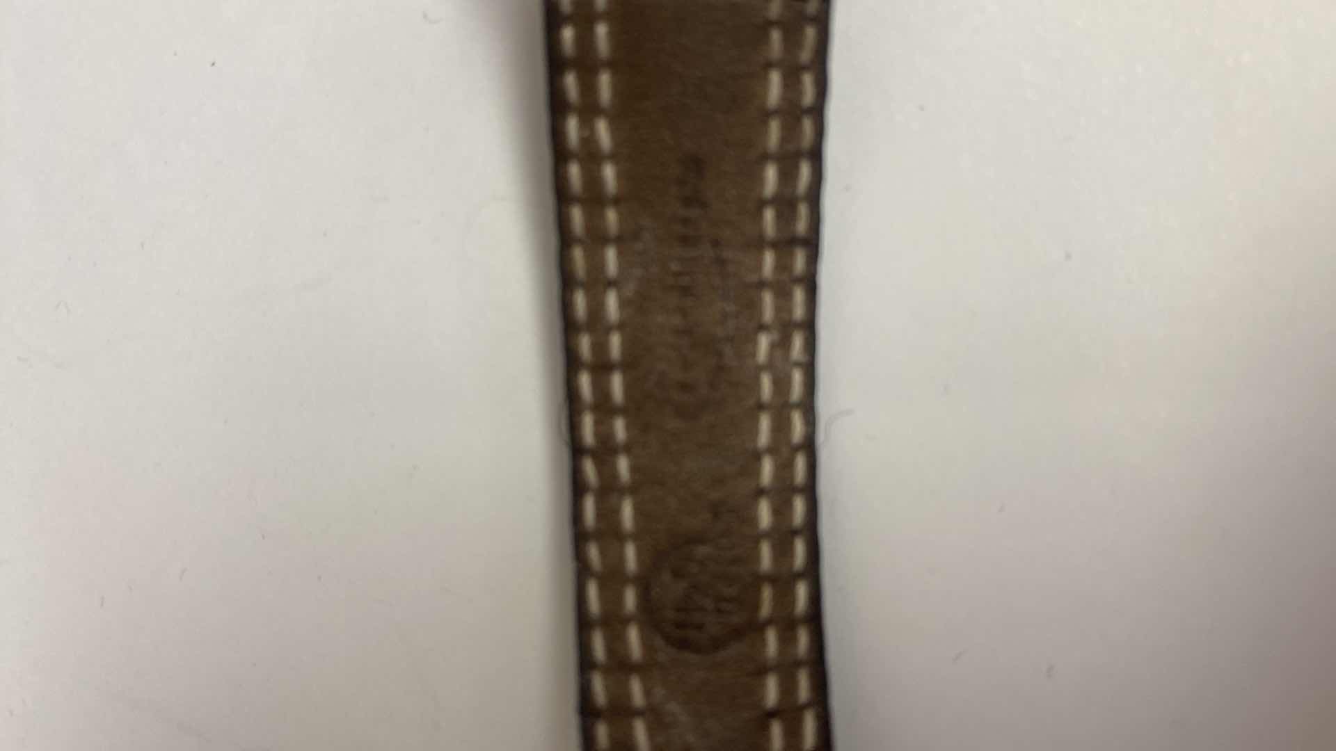 Photo 1 of FINE JEWELRY MENS GUCCI GOLD ROUND QUARTZ WATCH WITH LEATHER BAND