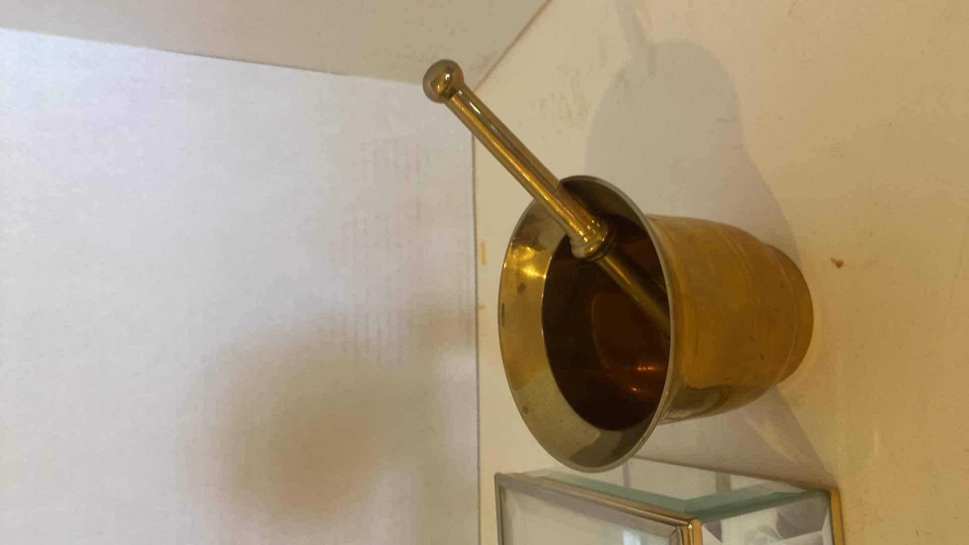 Photo 1 of 4 HOME DECOR-TRIVET SHELL BASKET GLASS BOX & BRASS BOWL