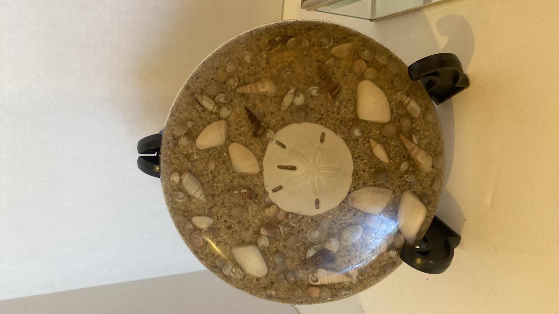 Photo 1 of 4 HOME DECOR-TRIVET SHELL BASKET GLASS BOX & BRASS BOWL