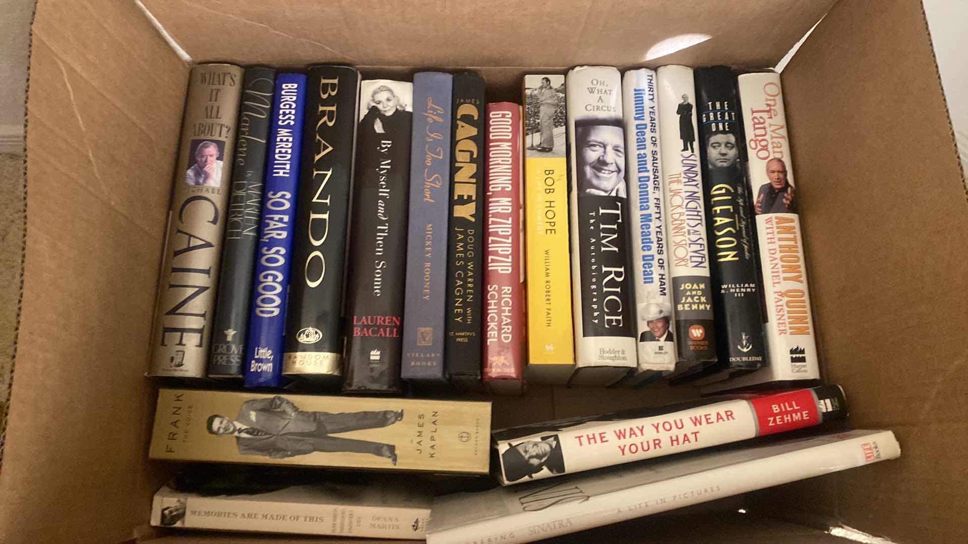 Photo 1 of 2 BOXES OF BOOKS CELEBRITY AUTOBIOGRAPHIES & MORE