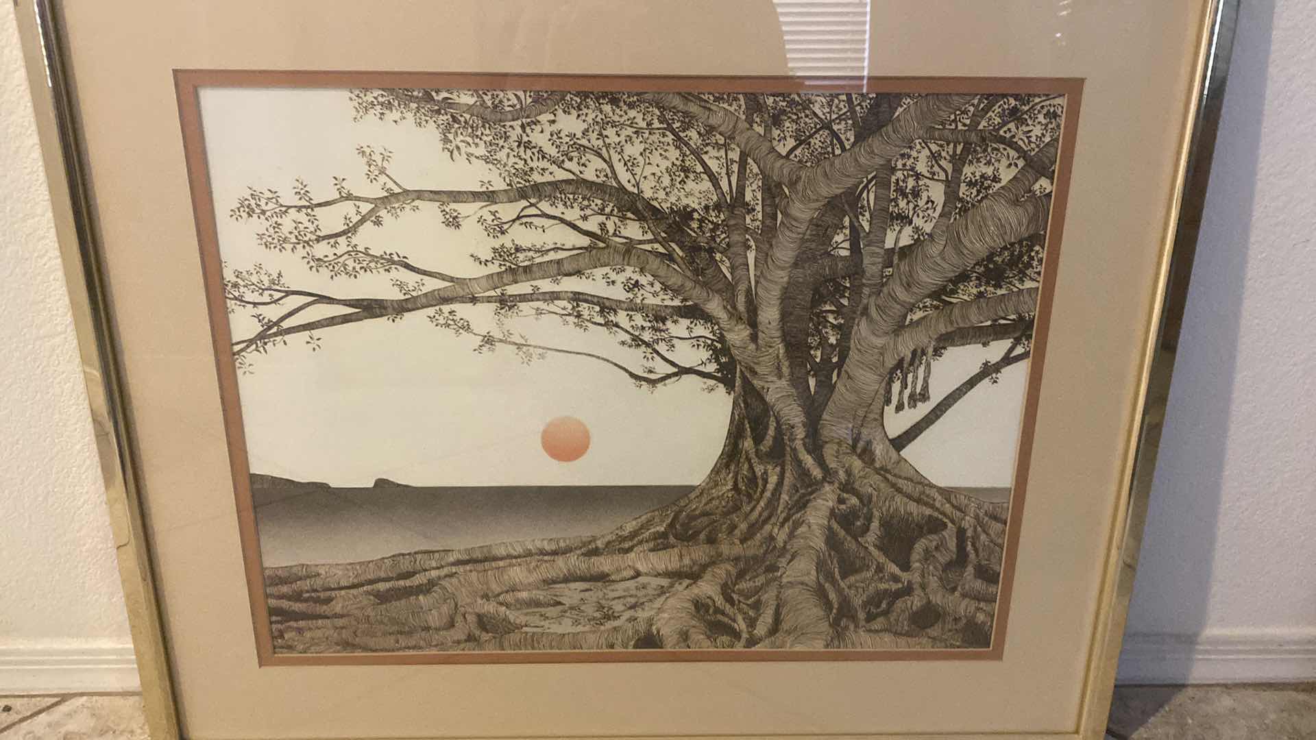 Photo 1 of $250 FRAMED & MATTED MICHAEL ARTH 1976 LITHOGRAPH “TROPICAL FIG TREE”  ARTWORK 28” x 23”