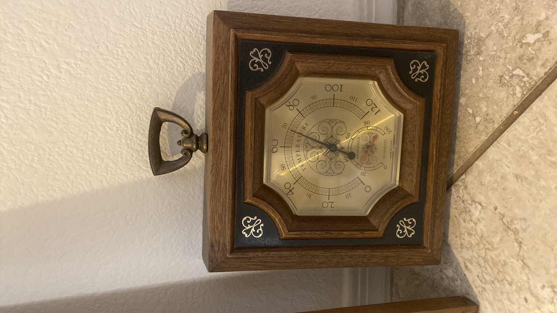 View 3 of 3 WALL DECOR-MIRROR BAROMETER & FRAMED HEIDELBERG ARTWORK 11” x 9 1/2”