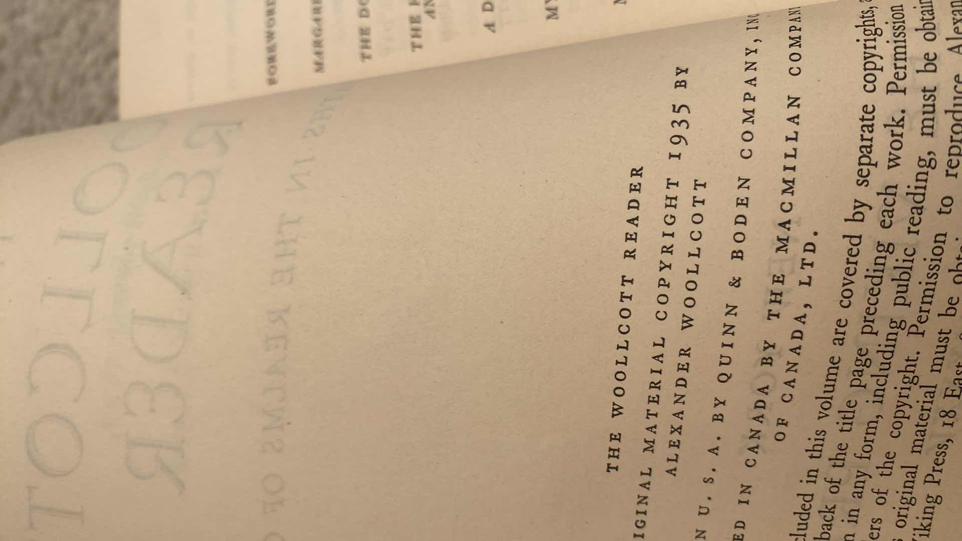 Photo 2 of  VINTAGE - 2 WOOLCOTT  READER FROM 1930’s BOOKS & THE DAMON RUNYON BOOK