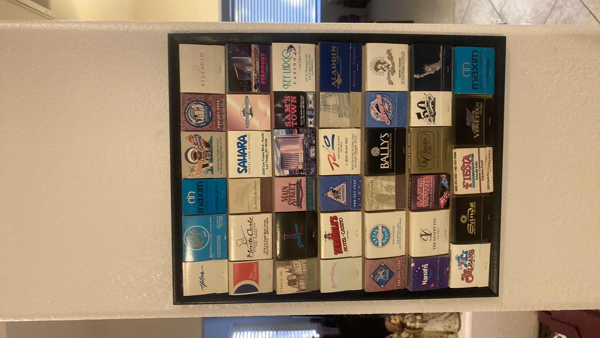 Photo 2 of 5 FRAMES OF MATCHES FROM CASINOS & SHOEBOX OF MATCHES