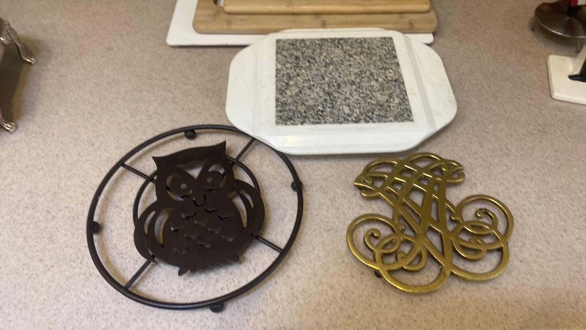 Photo 1 of 3 CUTTING BOARDS 3 TRIVETS & TIMER