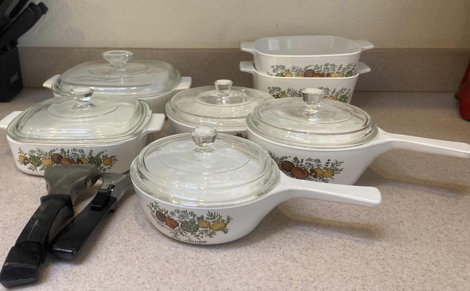 Photo 1 of 12 PIECES CORNING WARE AND 2 HANDLES
