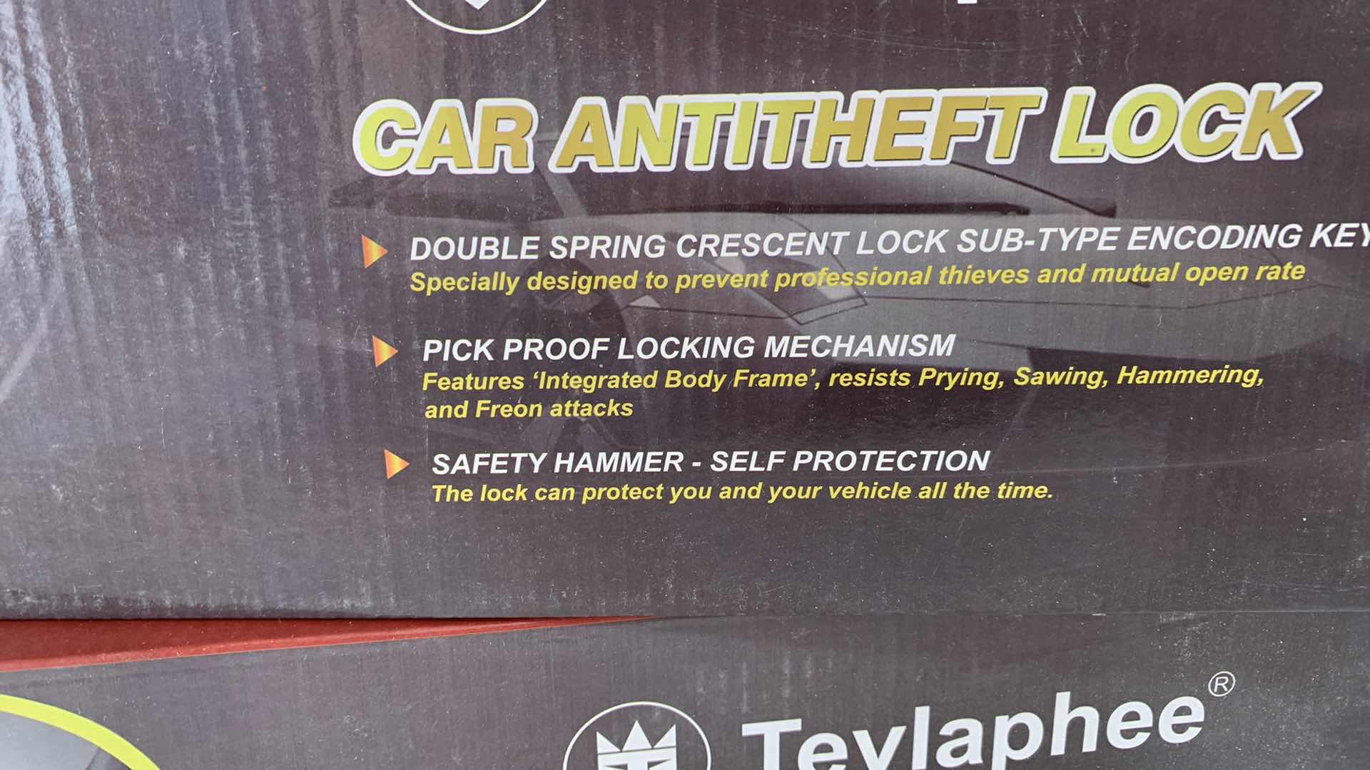 Photo 1 of 2-TEVLAPHEE CAR ANTI THEFT STEERING WHEEL LOCKS