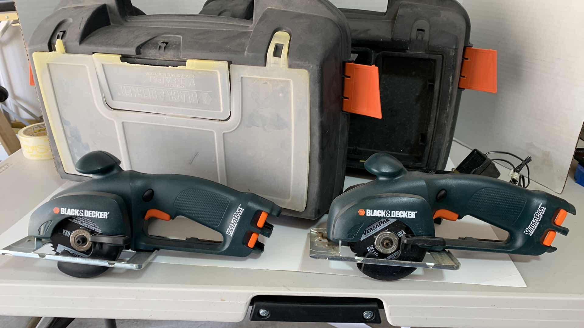 Photo 1 of 2-BLACK AND DECKER CORDLESS CIRCULAR SAWS WITH CASES