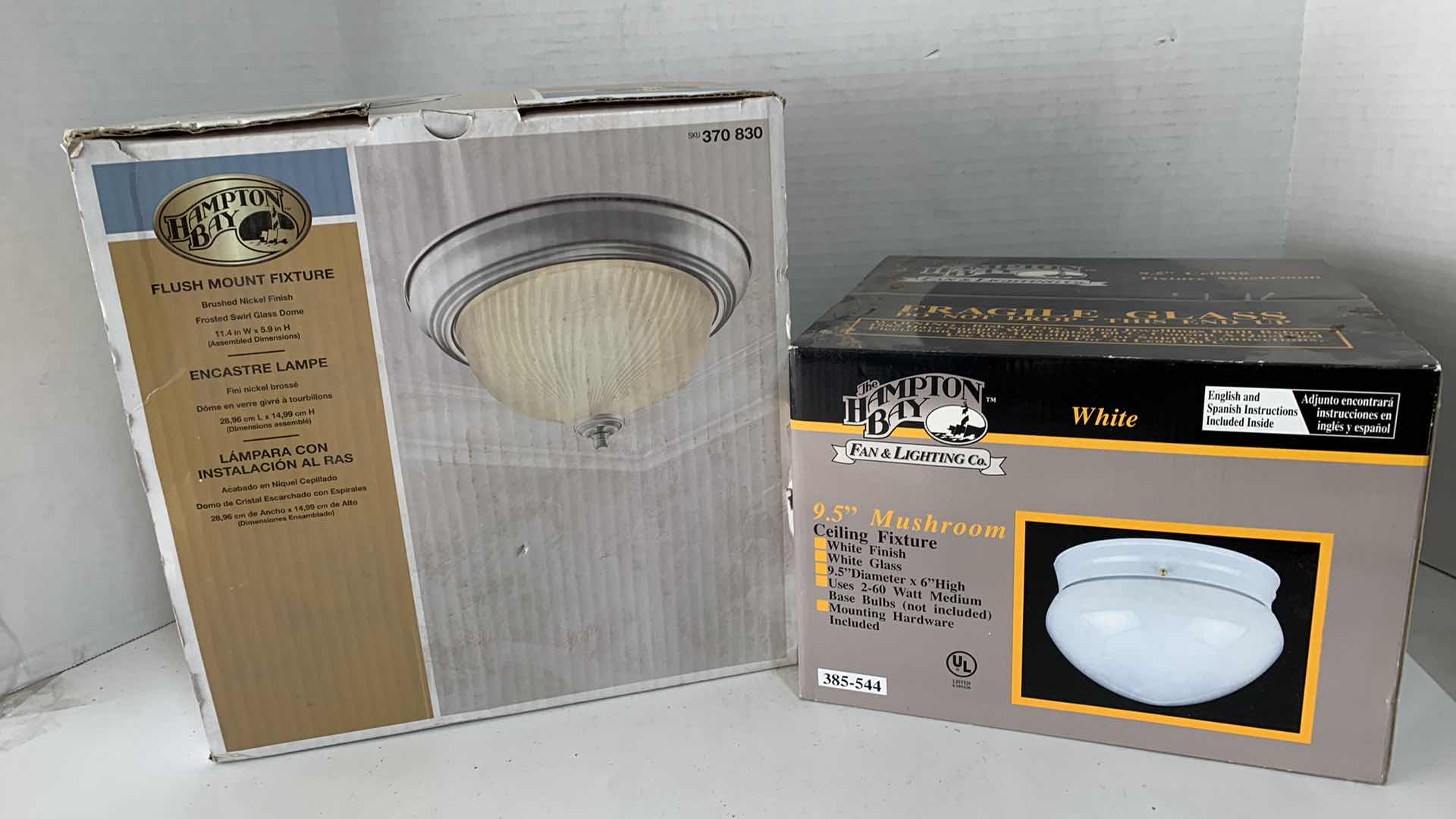 Photo 1 of 2-HAMPTON BAY CEILING FIXTURES & HANGING LAMP 9"