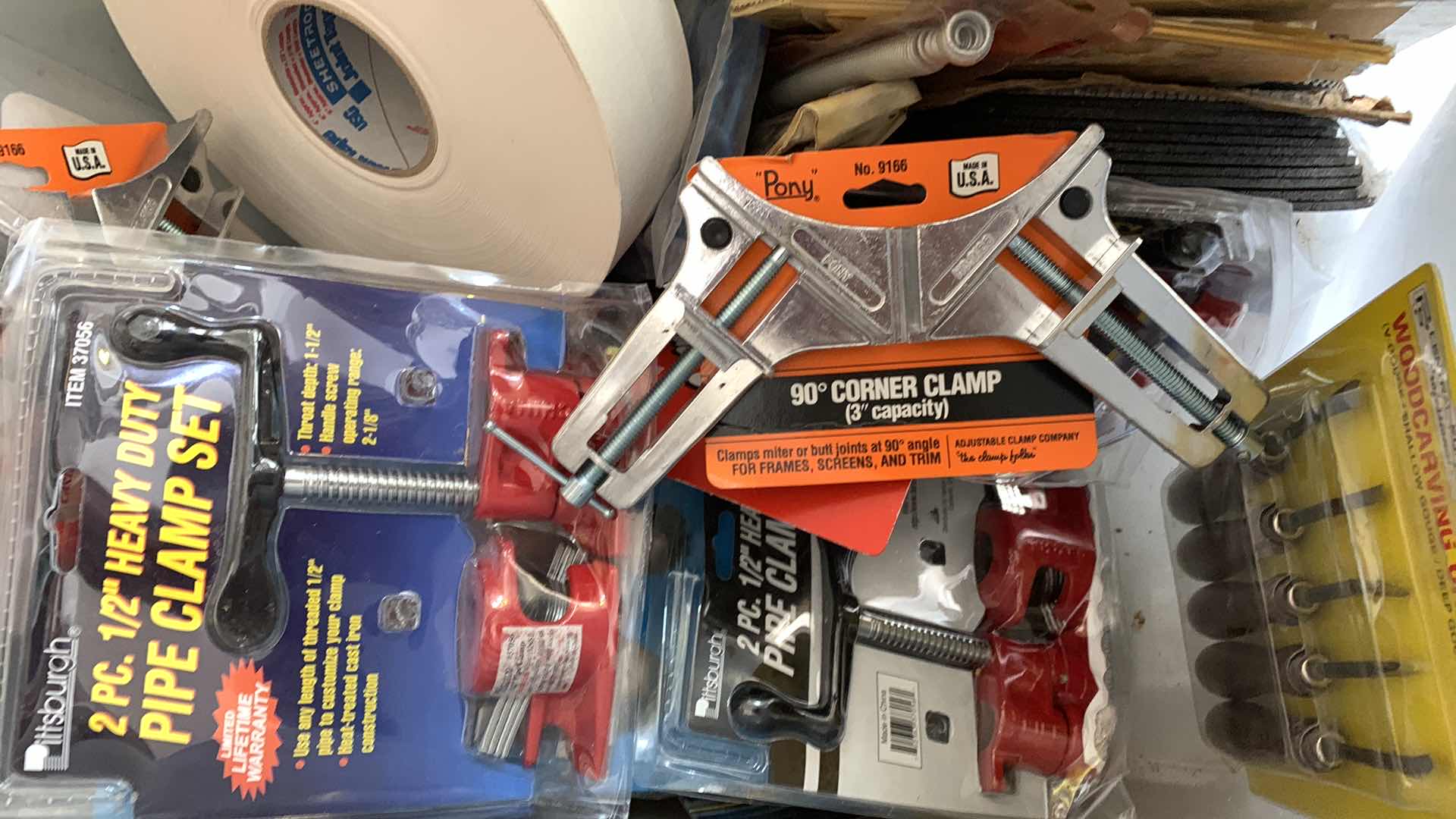 Photo 1 of ASSORTED CLAMPS AND MASONRY ITEMS