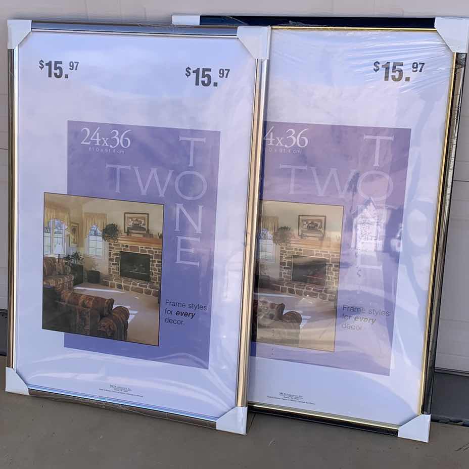 Photo 1 of 2-24” X 36” METAL PICTURE FRAMES