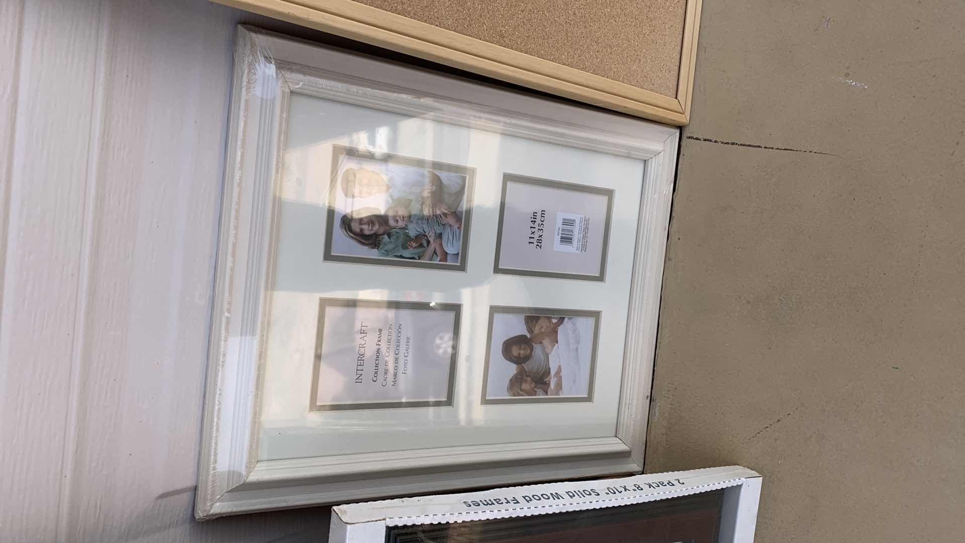 Photo 1 of 4-PICTURE FRAMES AND A CORK BOARD