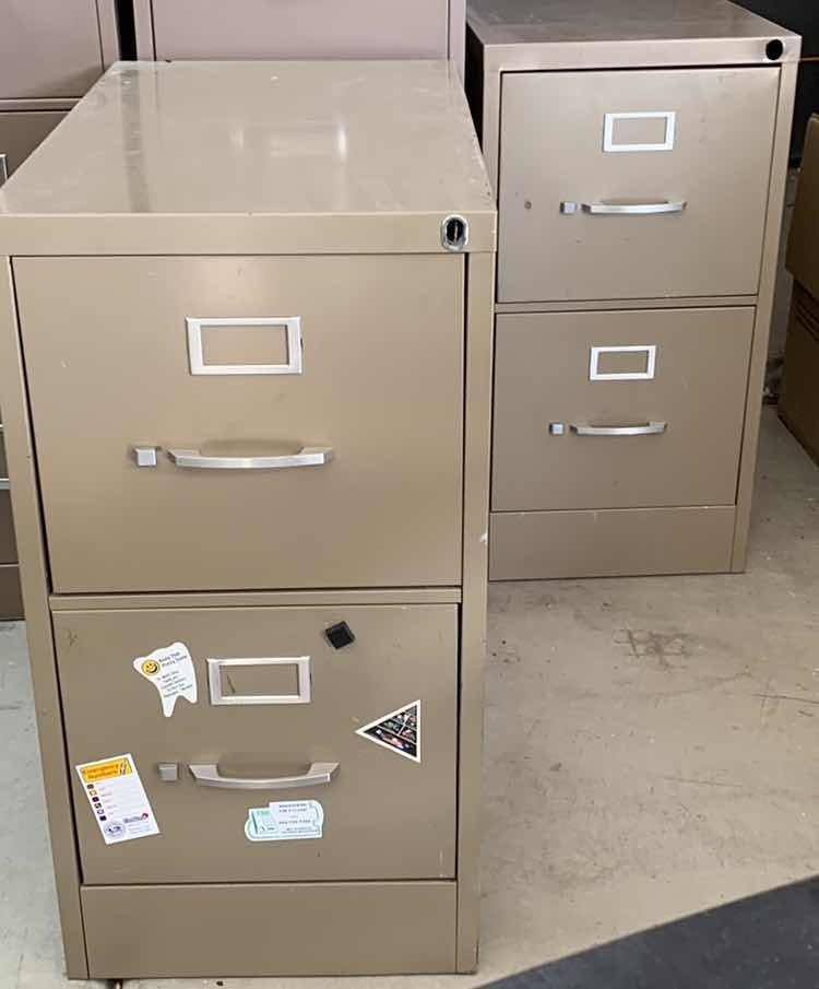 Photo 1 of 2-TWO DRAWER METAL FILING CABINET 15” X 27” H 29”