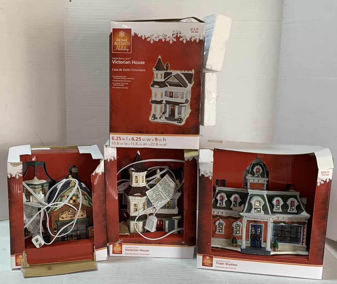 Photo 1 of 4-HOME ACCENTS CHRISTMAS VILLAGE SETS