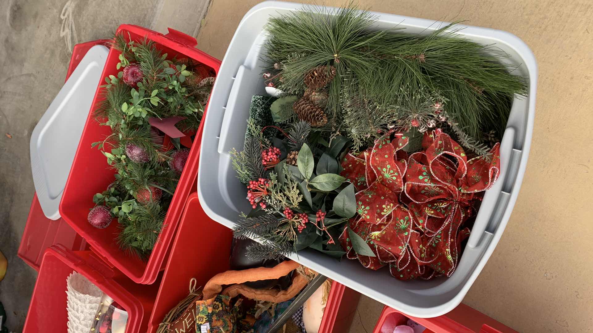 Photo 2 of 5-TOTES OF HOLIDAY DECORATIONS