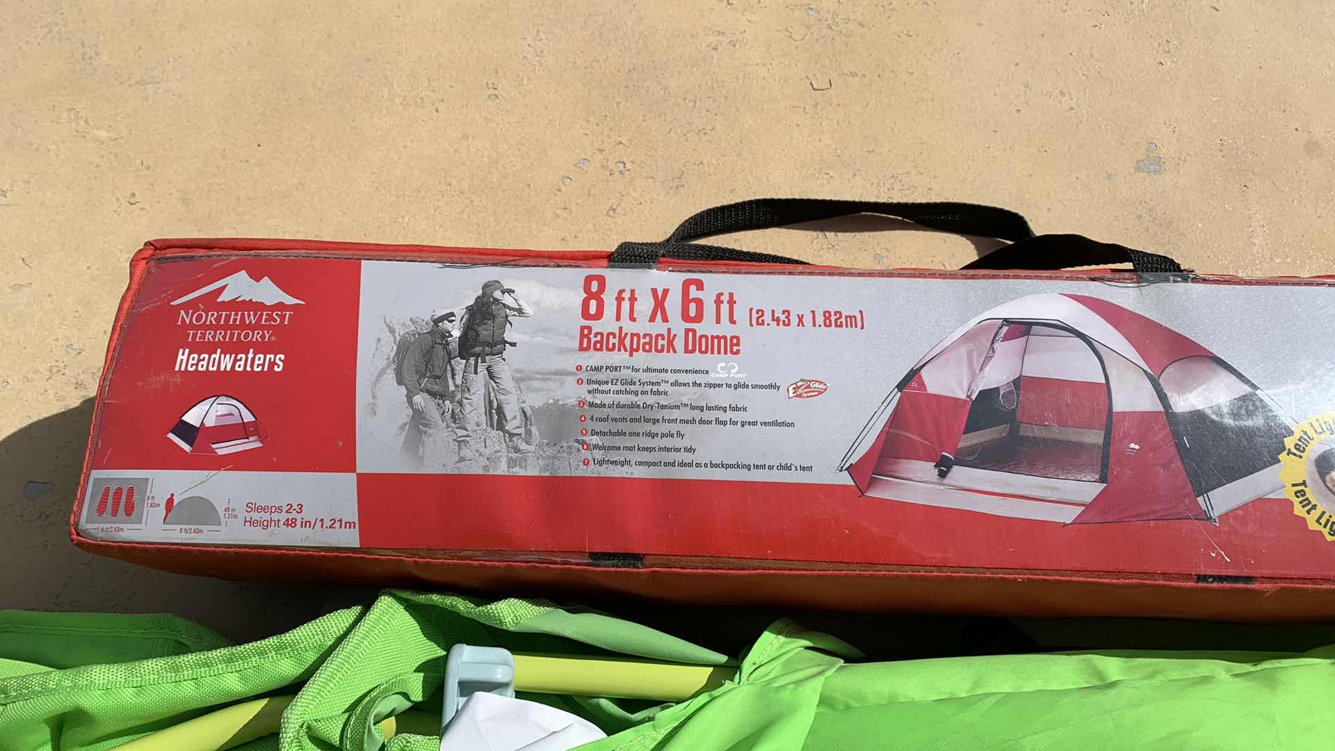 Photo 1 of 8’ X 6’ BACKPACK DOME TENT AND FOLDING CHAIR