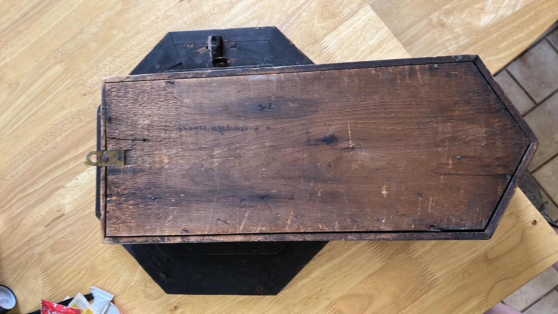 Photo 1 of ANTIQUE WATERBURY CLOCK  c. 1900 14“ x H22“.